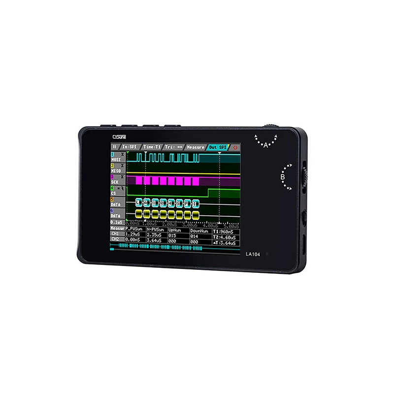 Digital Logic Analyzer LA104 USB Mini 4 Channels 100MHz Max Sampling Rate Built in 8MB Flash Storage 2.8 Inch Oscilloscope 2