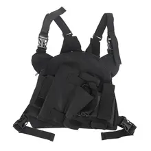 

Chest Harness Front Pack Pouch Holster Vest Rig for Two Way Radio Walkie Talkie Radio Carry Case
