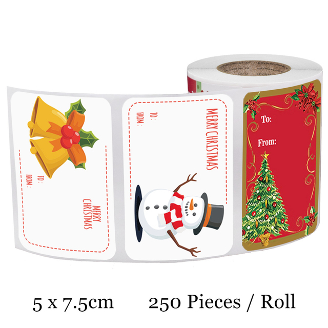 6 Designs Adhesive Christmas Gift Name Tags Xmas Stickers Present Sealing Labels Christmas Decals Gift Package Decor