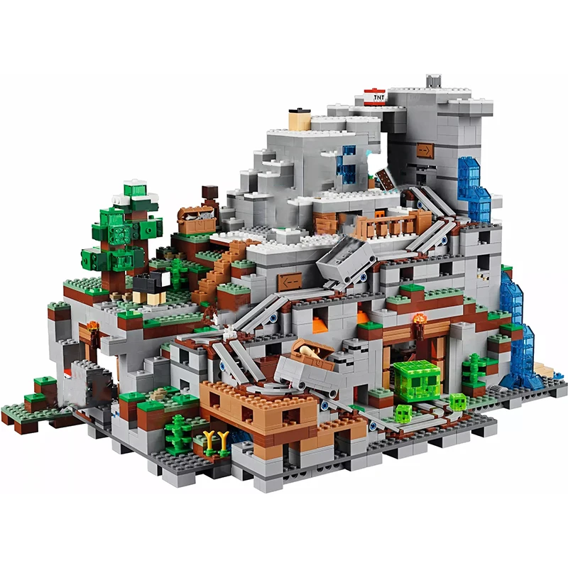 

My World Series The Mountain Cave Track Figures Building Blocks Toys For Children Compatible legoingly Christmas Gift
