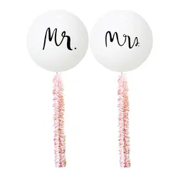 Mr Mrs воздушные шары из белого латекса для свадебной вечеринки Свадебные украшения невесты, чтобы быть помолвлены вечерние принадлежности 36