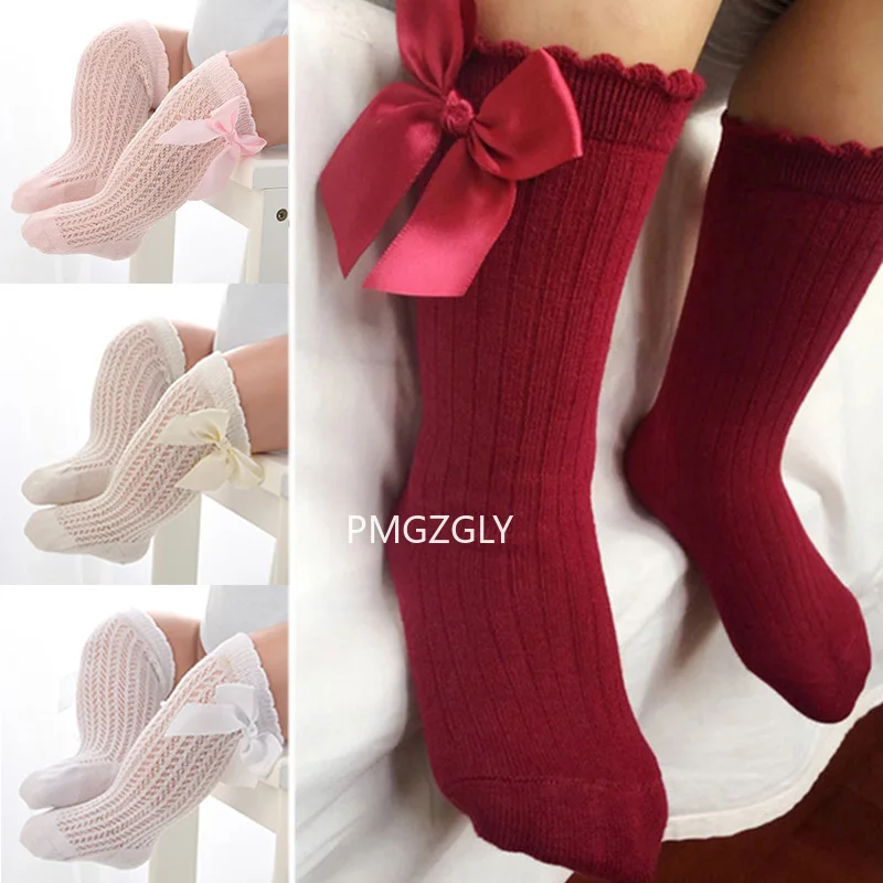 

Newborn baby girls socks Summer Spring socks kids bow knee high long tube sock sokken princess infant baby socks calcetines