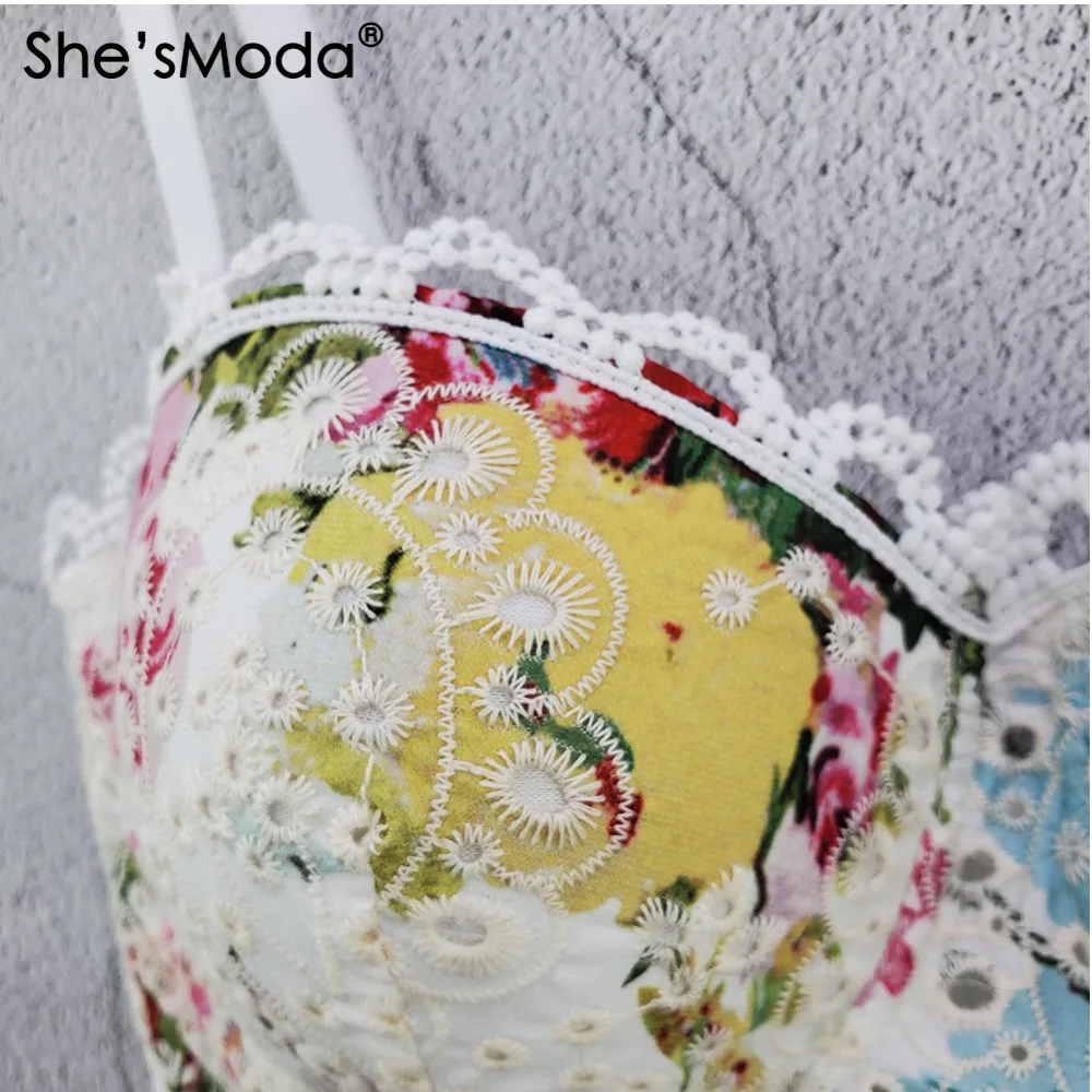 china wholesale floral lace bustier crop top (4)