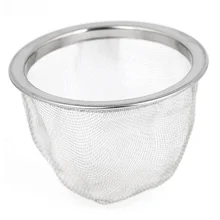 Top-63mm Silver Tone Stainless Steel Wire Mesh Tea Leaves Spice Strainer Basket