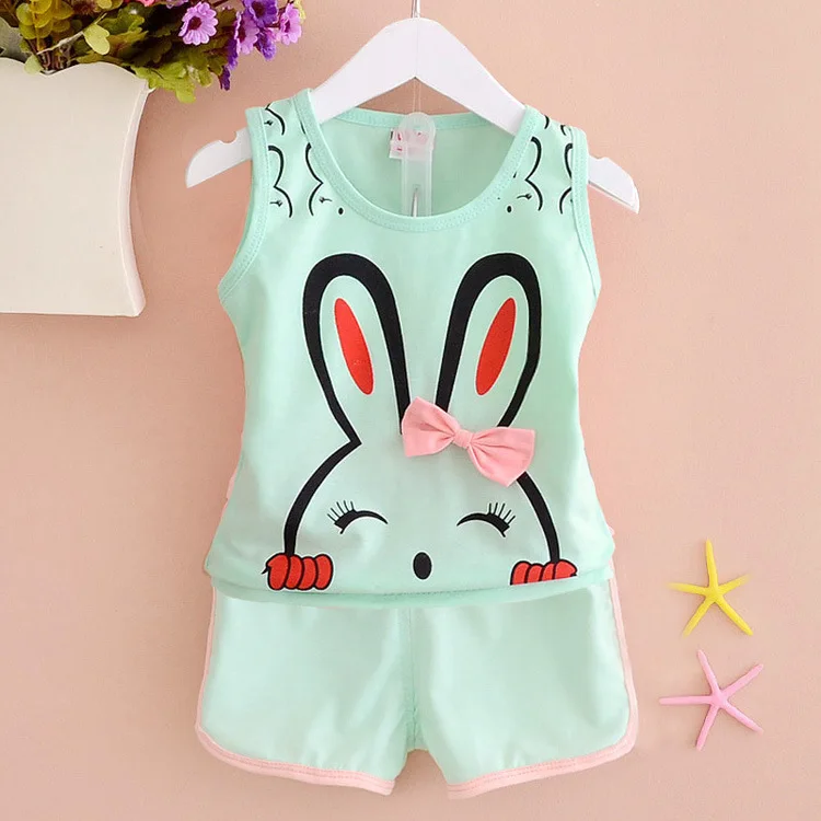 

Girls Vest Suit Bow Tutu Bunny Vest Short CHILDREN'S Suit 1-3-4-Year-Old Children Baby Clothing