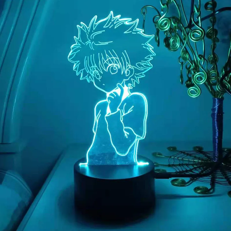 night lamp HUNTERxHUNTER Killua 3d led lamp for bedhome manga ninght lights anime figure room decor lampara de noche dormitorio moon night light