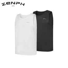 Zenph мужской жилет для бега без рукавов с круглым вырезом для улицы Черный Белый спортивный жилет солнцезащитный дышащий эластичный жилет Быстросохнущий мягкий жилет