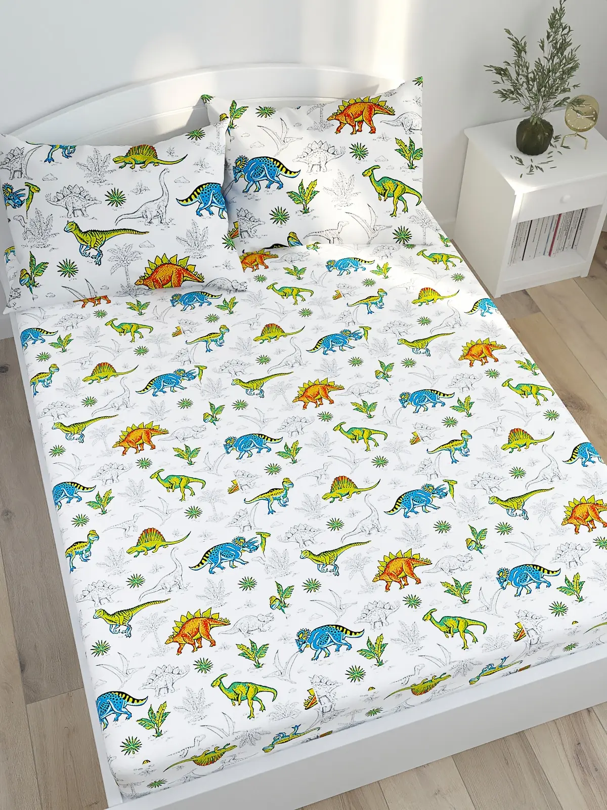 Bed sheet fairy tale &quotdinosaurs&quot 150 х215 cm 200 240 home textiles bed linen | Дом и сад