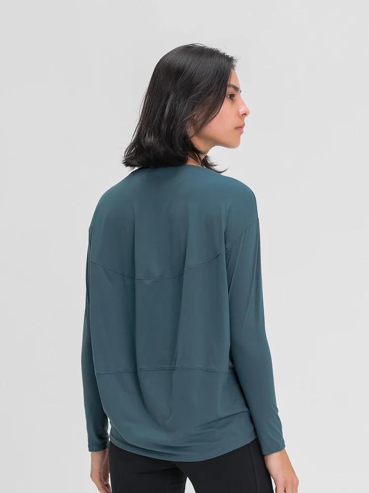 Nepoagym HEART Long Sleeve Workout Tops Women Silky Loose Fit Yoga Top Brushed Material Sports Shirt Ladies Workout Tops