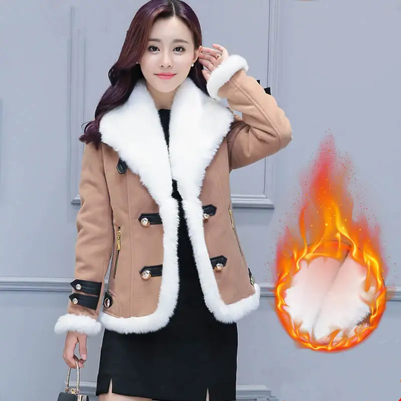 Новая короткая зимняя женская куртка Chaqueta Mujer модная теплая Женская куртка из овечьей шерсти утолщенное зимнее пальто с хлопковой подкладкой парки C5759