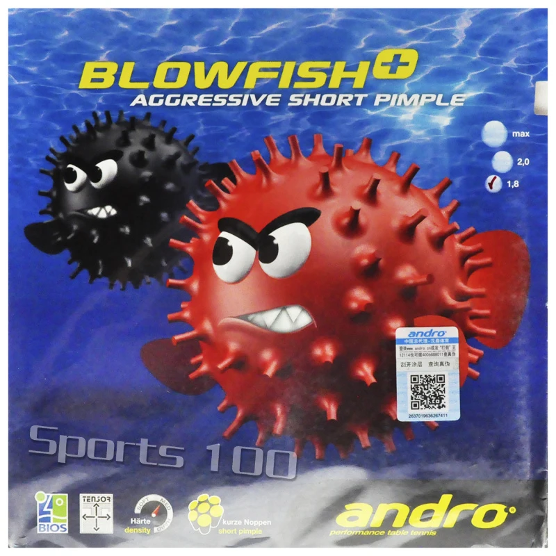 Andro Table Tennis Rubber Blowfish+ Aggressive Short Pimple Ping Pong