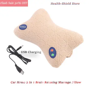 

2 in 1 New Massage Pillow with Car Home Duel Use Easy Carry Neck Back Shoulder Waist Body Massager Gift Relief Pain USB Charging