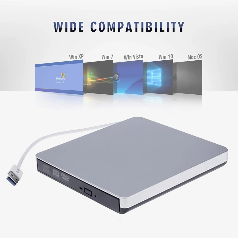 Квадратный USB 3,0 Настольный портативный ультра тонкий внешний DVD привод ноутбук коррекция ошибок быстрая передача Тип C Интерфейс CD плеер