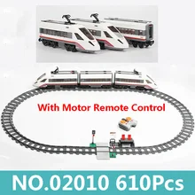 King Bricks Lepinblocks 02010 грузовой поезд двигатель мощность пульт дистанционного управления Строительные блоки Набор 60197 городской поезд игрушки для детей подарок