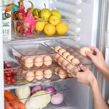 Прозрачный 12 сетчатый лоток для яиц, пластиковый стеллаж для хранения яиц, удобный ящик для хранения яиц, контейнер для кухонного хранения