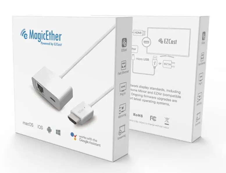 EZCast RJ45 Ethernet провод MagicEther беспроводной HDMI WiFi дисплей ключ Airplay DLNA экран зеркальное отображение адаптер для Android iOS ПК