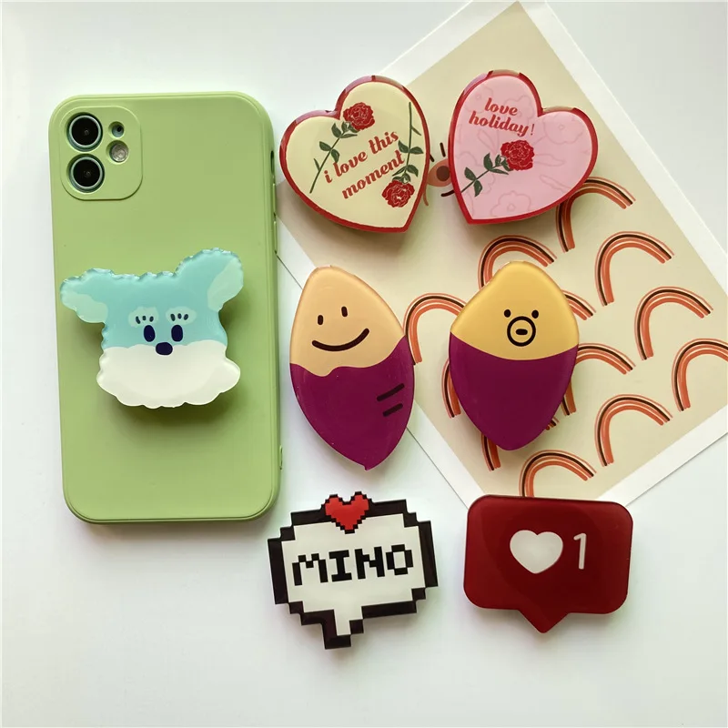 Luxury universal cute dog cartoon epoxy resin phone holder for iPhoneX Xiaomi mobile phone accessories phone grip
