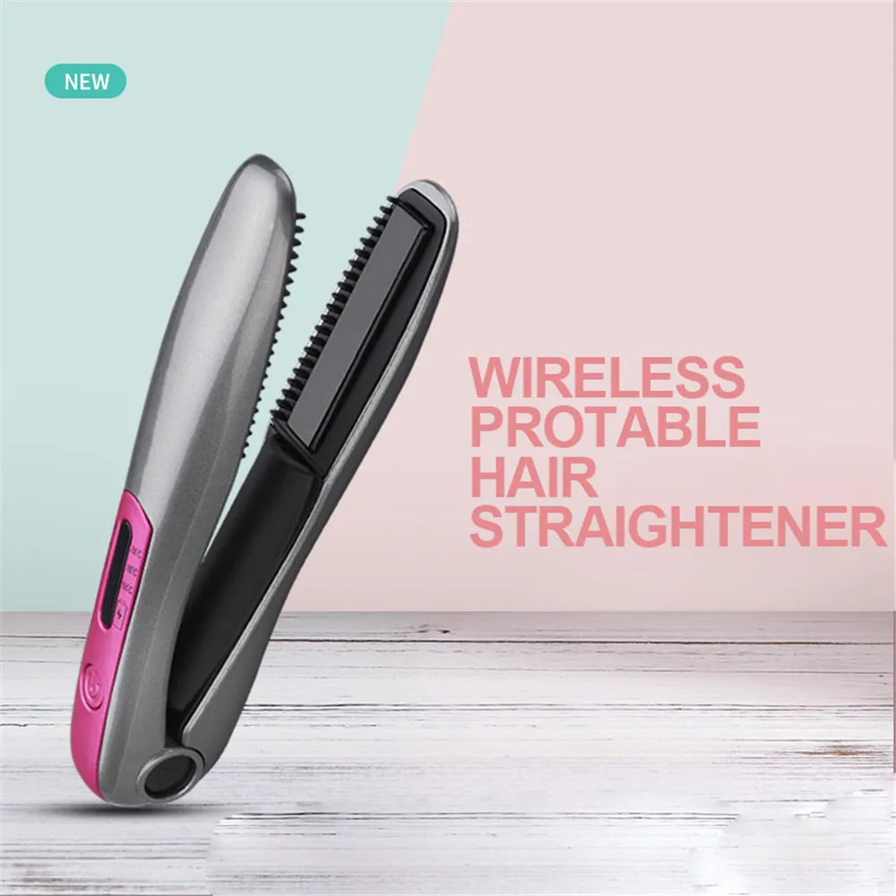 

Portable USB Recharging Hair Flat Iron Hair Straightener Dual-use Wireless Mini Hairs Tool With Comb Teeth Travle Dropshipping