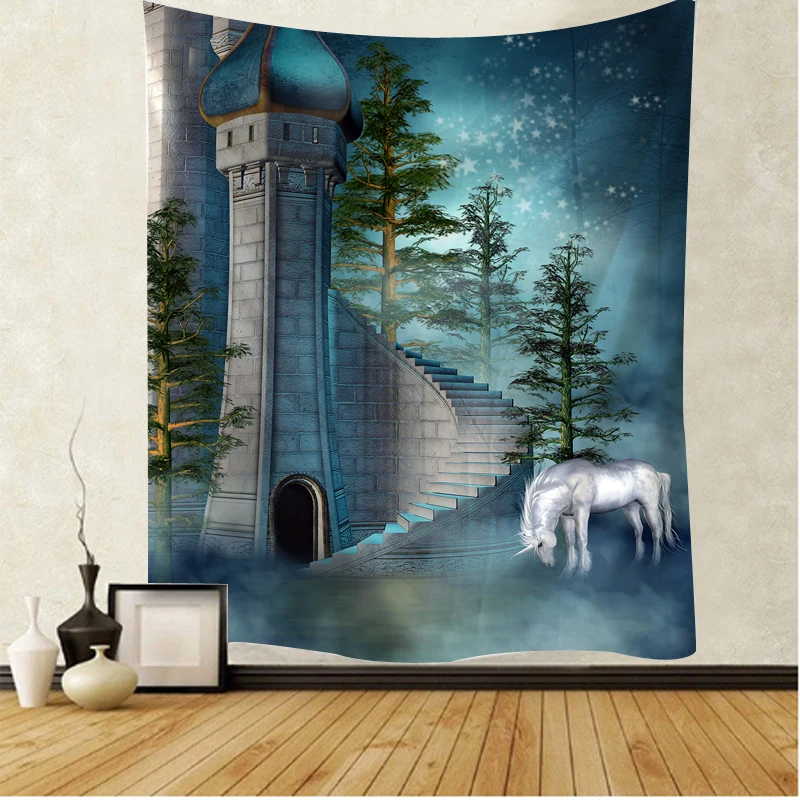 

Fantasy Forest Landscape Tapestry, Dorm Room Decoration, Family Living Room Decoration, Bohemian Hippie Background Tapestry