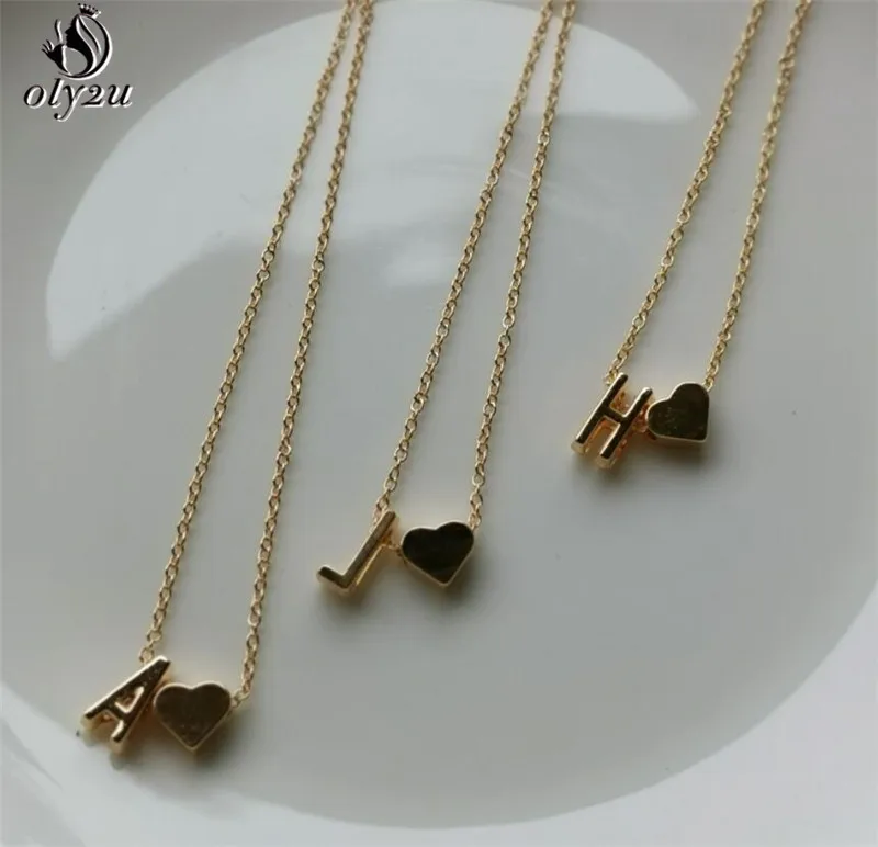 Bijoux Tiny Heart Initial A-Z 26 Letter Name Choker Necklaces for Women Personalize Jewelry Necklace Accessories Girlfriend Gift Bijoux Tiny Heart Initial A-Z 26 Letter Name Choker Necklaces for Women Personalize Jewelry Necklace Accessories Girlfriend Gift