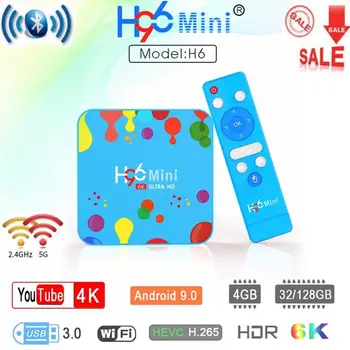 

H96 Mini Allwinner H6 Quad Core Smart TV Box Set top box Android 9.0 6K 4GB 32GB/128GB 5G Wifi Bluetooth Google Player Youtube