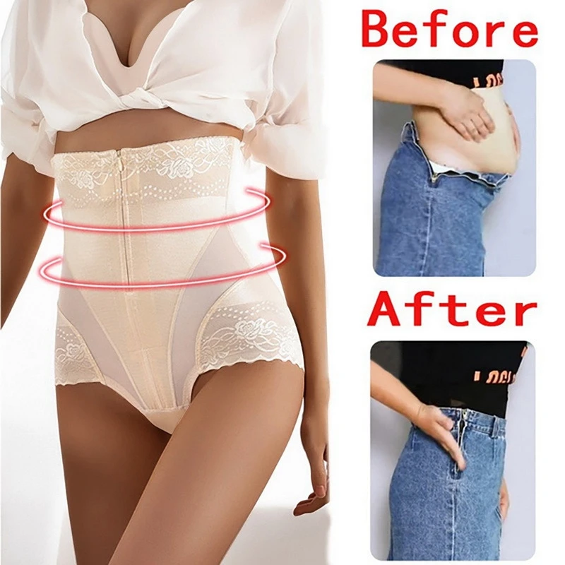 High Waist Women Trainer Body Zip Shaper Panties Control Slimming Control  Shapewear Girdle Underwear Waist Trainer