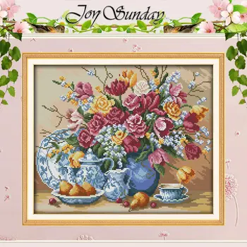 

Fruit Plate and Vase Patterns Counted Cross Stitch 11CT 14CT Cross Stitch Sets Chinese Cross-stitch Kits Embroidery Needlework