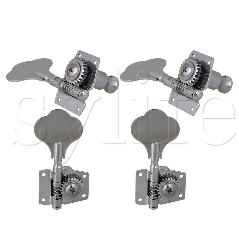 Guitar Parts 4R Chrome Bass Guitar Machine Tuners/Elephant Ear Button Guitar Parts 4R Chrome Bass Guitar Machine Tuners/Elephant Ear Button