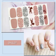 1 лист, зимний стиль, слайдер для дизайна ногтей, рождественские снежинки, олени, изображения, советы, сделай сам, маникюр, клейкие обертывания, наклейки для ногтей, наклейки, DA107