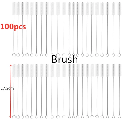 12 шт. стеклянные соломинки прозрачные Изогнутые 18 см "х 8 мм-идеальная многоразовая соломинка для смузи, чая, сока-с 2 шт. чистящей щеткой - Цвет: 100pcs brush