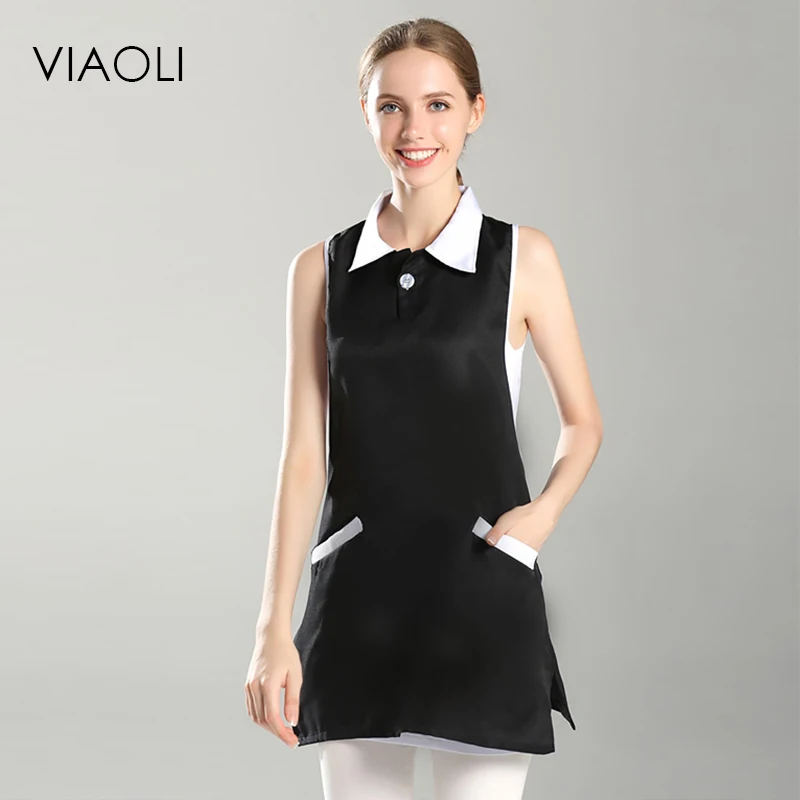 Viaoli sleeveless beauty salon tattoo artist nurse doctors hospital uniforms simple self-cultivation work clothes Tie multiple