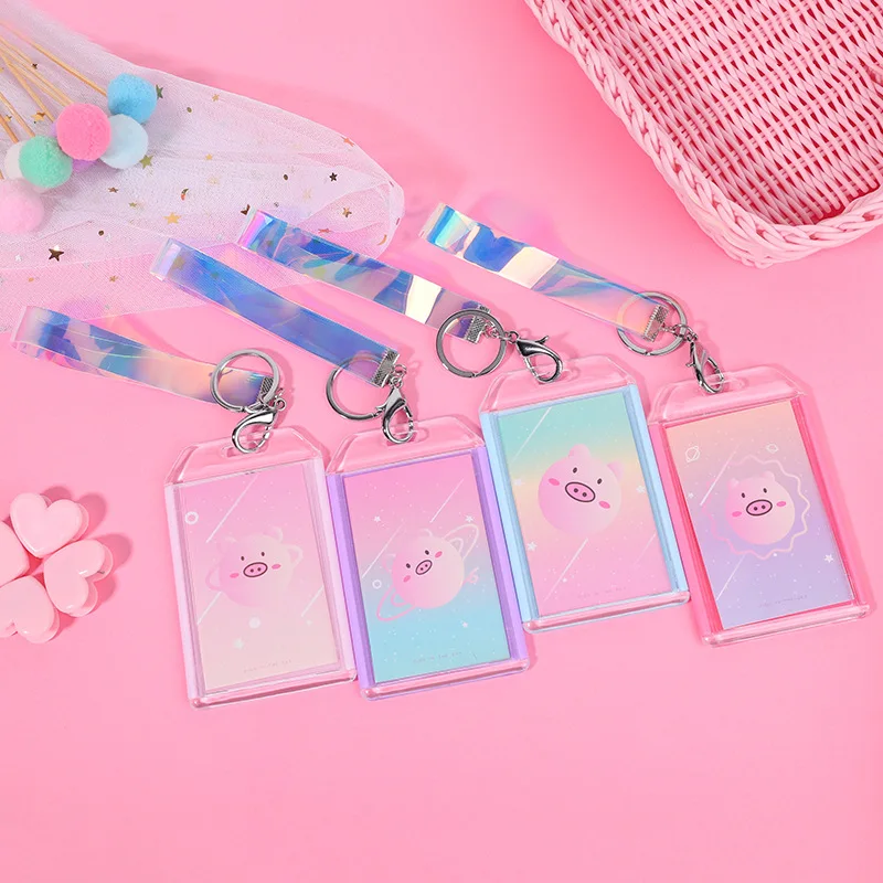 Каваи мультфильм животных студентов Lanyards Id бейдж держатель с брелок школы