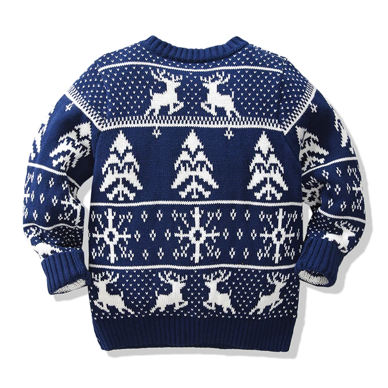 Рождественские свитера для маленьких мальчиков и девочек зимняя одежда для детей от 1 до 5 лет Детский Рождественский свитер с вышивкой