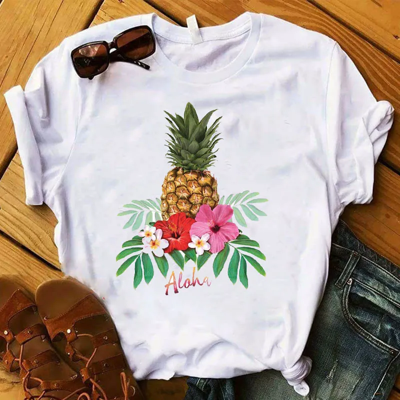 

pineapple fruits Clothing T-shirt Fashion Women fashion Tee Top Graphic T Shirt Female Tshirt Women Kawaii Camisas Mujer Clothes