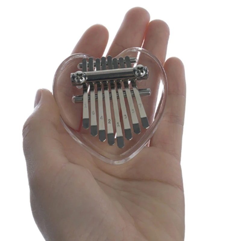 Мини пианино Kalimba 8 клавиш портативное для большого пальца прозрачное подходит