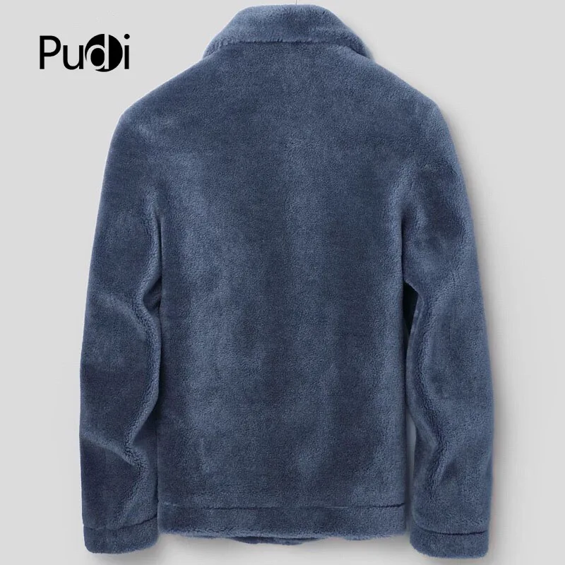 PUDI MT8101 мужские новые модные из натуральной шерсти меховые кожаные куртки с воротником Осень Зима Повседневная Верхняя одежда