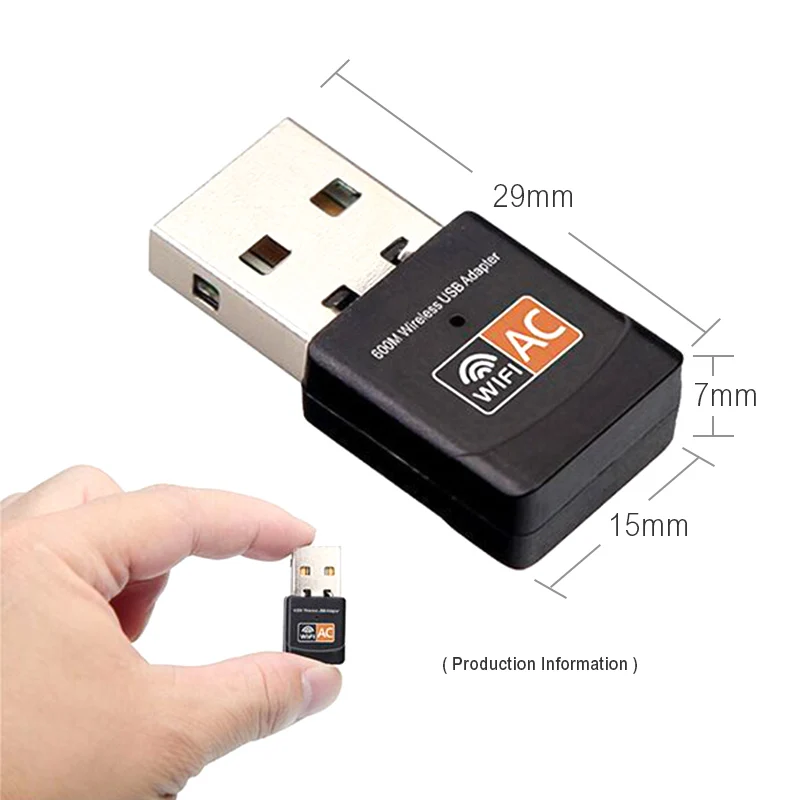Wireless 600Mbps USB wifi Adapter AC600 2.4GHz 5GHz WiFi Antenna PC Mini Computer Network Card Receiver Dual Band 802.11b/n/g/ac