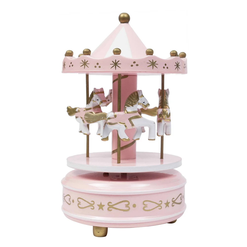 Merry-go-круглая мигающая коробка игрушка детская игра домашний декор карусельная лошадка музыкальная шкатулка Рождество Свадьба День рождения подарок карусель