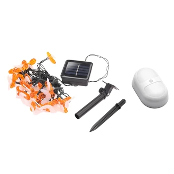 

2pcs Led Wall Light Wireless Automatic Pir Motion Sensor & 1pcs 50 LED 9.5M Solar String Lights Warm White