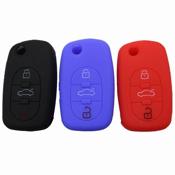 

Silicone remote car key cover case protect for Audi A2 A3 S3 A4 S4 RS4 A6 S6 A8 S8 TT OLD 3 button folding key