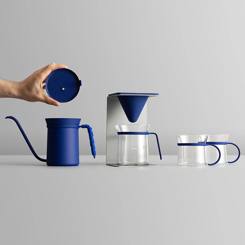 고품질 미니멀리스트 양조 키트 커피 포트 여행 야외 커피 메이커 세트 커피 주전자 도저 스탠드 컵 위에 부어