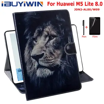 

iBuyiWin Colorful Magnetic Case for Huawei MediaPad M5 Lite 8.0 JDN2-AL00/W09 8.0" Tablet Cover for Honor Pad T5 8.0+Film+Pen