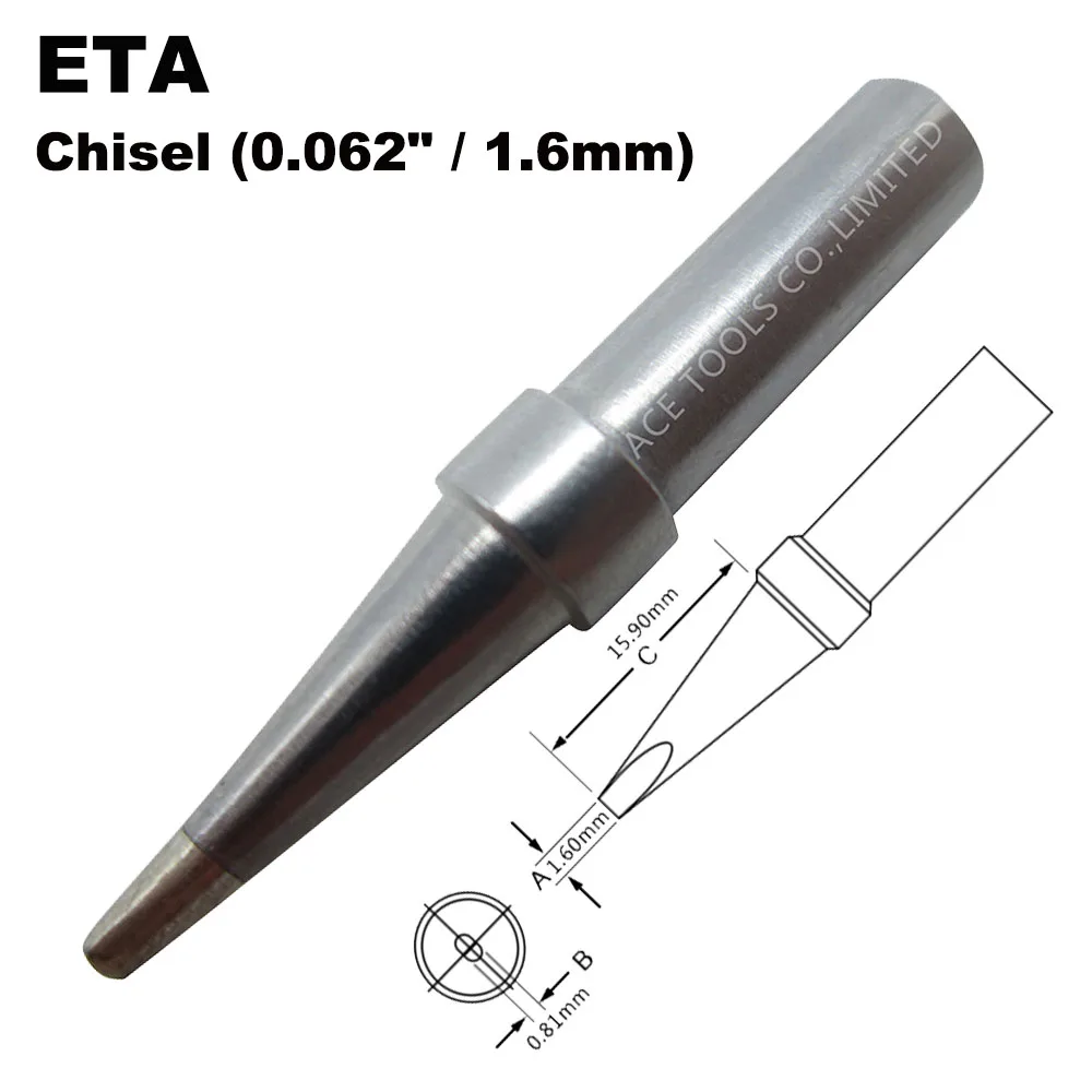 Наконечник для паяльника ETA долото 1 6 мм подходит WELLER WES51 WES50 WESD51 WE1010NA WE1010EU PES51 PES50