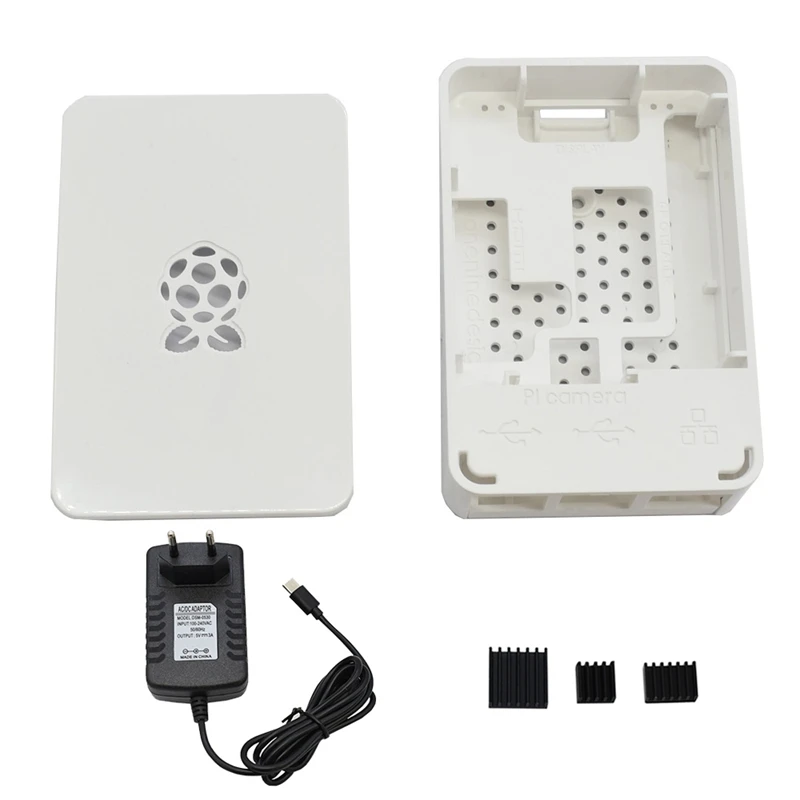Для Raspberry Pi ABS чехол Корпус коробка V4 с радиатором+ 5 V/3a Питание для Raspberry Pi 4B