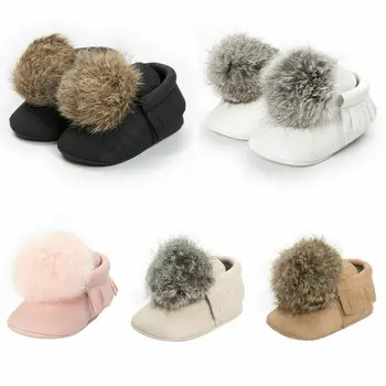 

Toddler Baby Boy Girl Winter Warm Crib Shoes Anti-slip Soft Mocassin Boots 0-18M