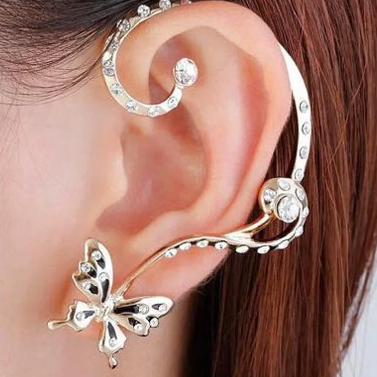 Brincos Pendientes Earing Fu хит продаж милый комплект с бабочками серьги клипсы ушками