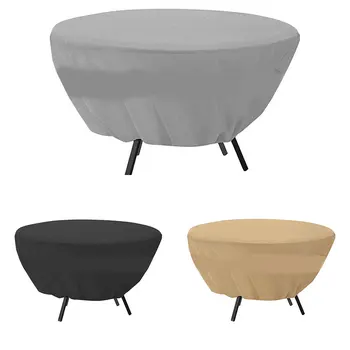 

Outdoor Garden Round Table Chair Cover Waterproof Protection Rain Snow Dustproof Cover Solid Color Table Cover High Quality