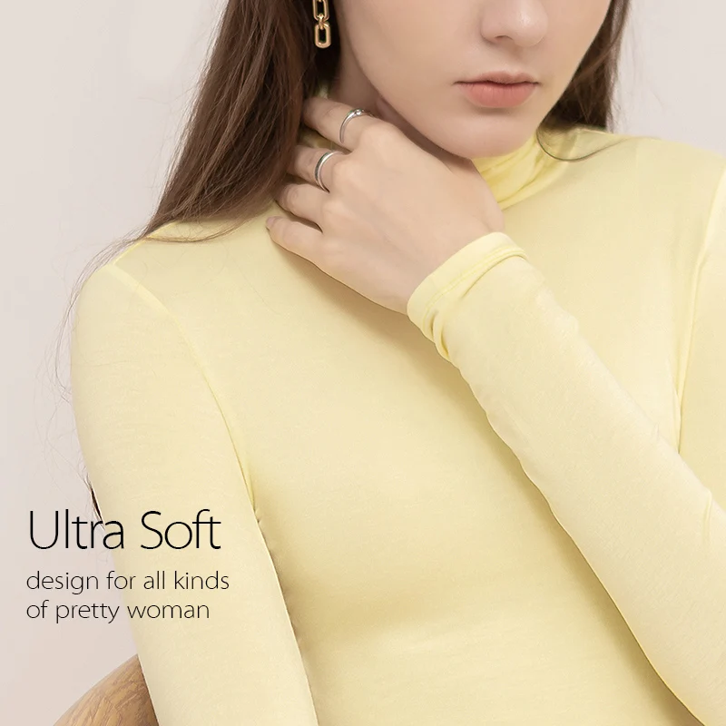 women clothing autumn and winter tops wear new solid long-sleeved Turtleneck T shirt women's body bottom shirt woman tshirts