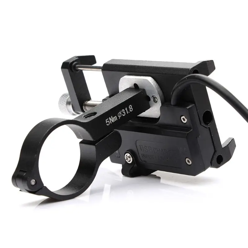 Waterproof 12V Motorcycle Bicycle Cell Phone Holder with USB Charger Handlebar Bracket Mount for 4-6.7inch Mobile Phone