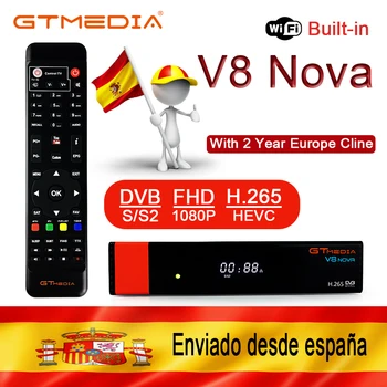 

GTMEDIA V8 NOVA DVB-S2 Freesat satellite TV receiver FTA decoder supports PowerVu Biss Key IPTV with 2 years cccam clinesV8 nova